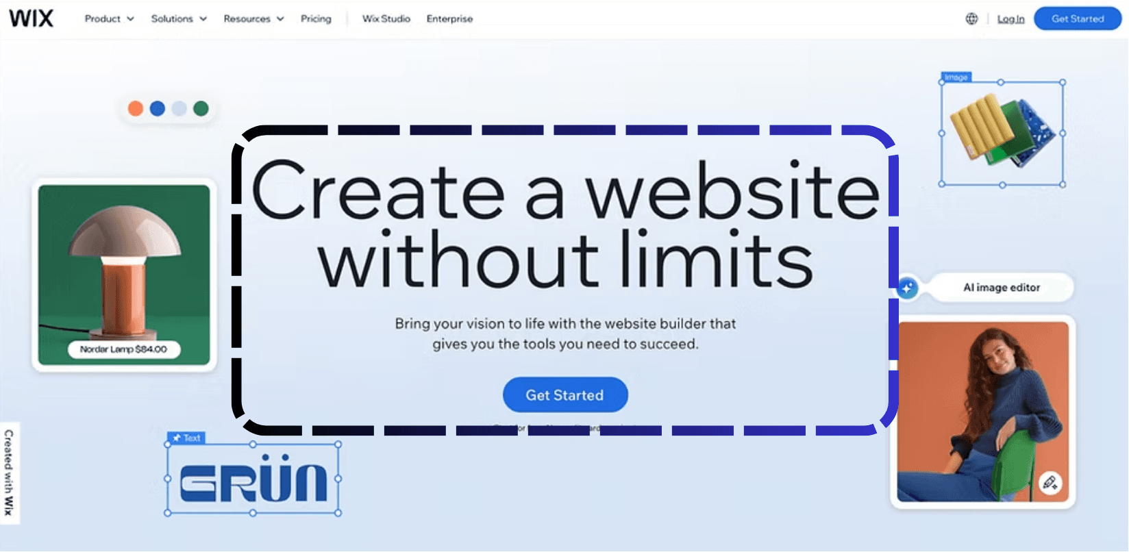 Wixエディタインターフェース